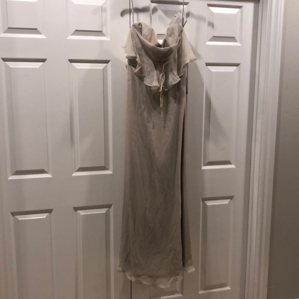 Dress Amsale Champagne Chiffon NWT